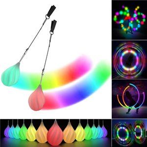 LED PoiBalls Glow Balls SoftGlow Poi Balls for Beginners & Professionals Rainbow